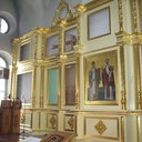 Фрагмент иконостаса ( правое крыло) в процессе изготовления.