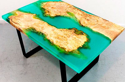 река стол из эпоксидной смолы от Ассамблея ах мир