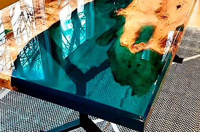 аРека  стол река  из эпоксидной смолы от Ассамблея ах мир