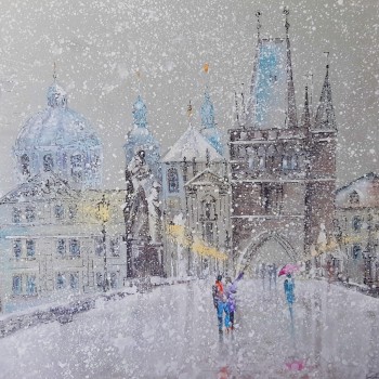 Феоктистов Вячеслав. Карлов мост в Рождество. 